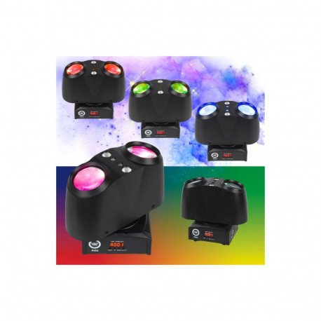 LIGHT4ME LED-valgusefekt SID2 4-in-1, valguskiire-, laseri- ja stroboskoobiefekt