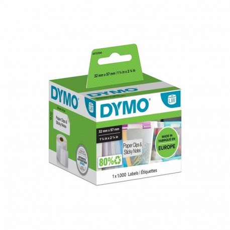 DYMO LabelWriteri mitmeotstarbelised originaaletiketid 57mm x 32mm, isekleepuvad, 1000 kergesti eema