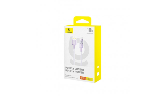 Baseus Gem USB A to USB C kiirlaadimiskaabel 1 m 100 W lilla