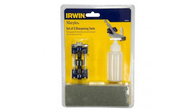 IRWIN CHISEL SHARPENING SET WITH WHETSTONE, GUIDE AND OIL