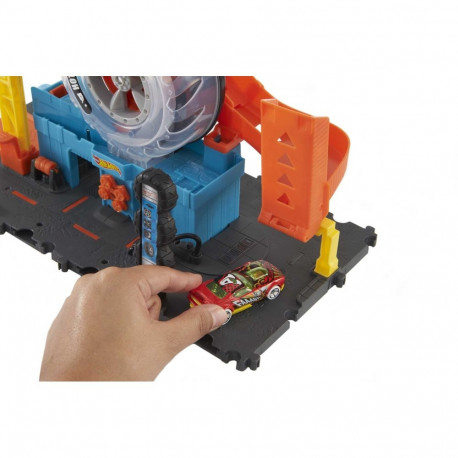 Hot Wheels mängukomplekt City Super Twist rehvitöökoda koos autoga