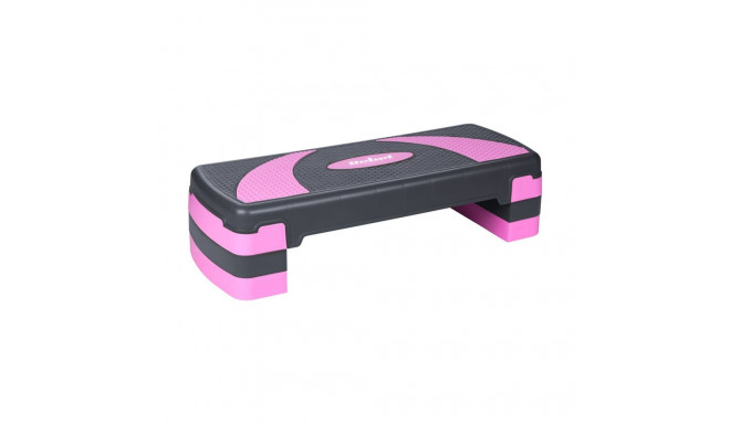 Step aeroobika ja fitnessharjutuste jaoks, 3-astmeline, hall-lilla, REBEL ACTIVE