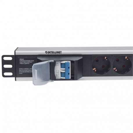 Intellinet rackmount-toitejaotusseade 19" 1.5U 6 väljundiga (PDU), EU CEE 7/3 pistikupesadega, topel