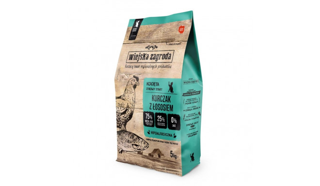 WIEJSKA ZAGRODA Kittens Chicken with salmon - dry cat food - 5kg