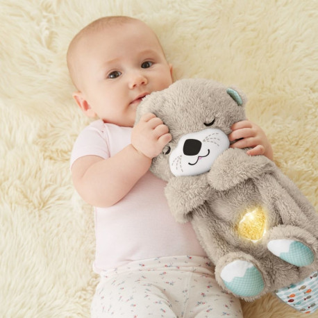 Fisher-Price Soothe 'n Snuggle Otter, Plush Baby Toy, Sound Machine with Breathing Motion