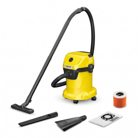 KARCHER WD 3 V-17/4/35 universaalne tolmuimeja + otsikud 17 l 1000 W (1.628-124.0) must, kollane