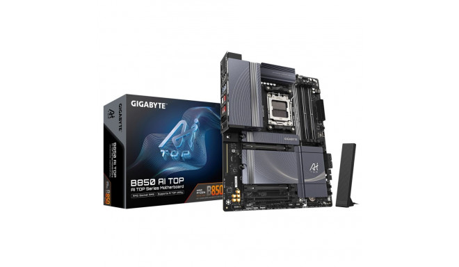 Gigabyte B850 AI TOP emaplaat - AMD Ryzen 9000 seeria protsessorid, 16+2+2 faasi digitaalne VRM, kun