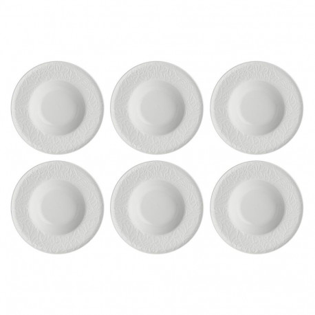 Set of 6 Bosco soup plates - White, 23 cm