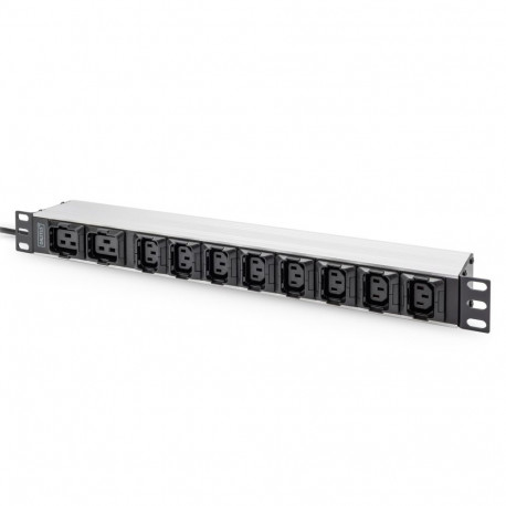 Digitus pistikupesaliist alumiiniumprofiiliga, 10-pesaline, 2m toitekaabel, IEC C20 pistik