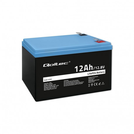 Qoltec LiFePO4 Lithium-Iron-Phosphate Battery 12.8V 12Ah 153.6Wh with BMS