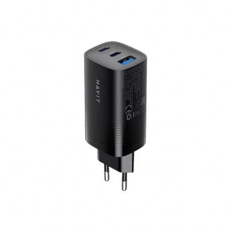 Havit reisilaadija UC20 GaN 65W kolme pordiga, must