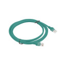 Patchcord kat.5e UTP 2m roheline Fluke passed Lanberg 10-pack