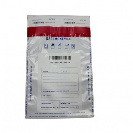 BESTPAK turvaümbrikud SAFEMONEYBAG 190x260+35 mm B5 100 tk, läbipaistvad