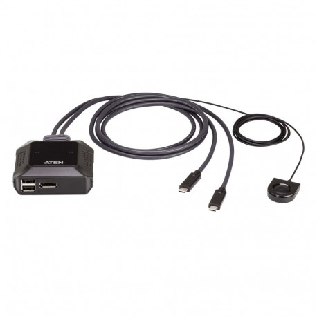 ATEN 2-porti USB-C 4K DisplayPort KVM-lüliti kaugpordivalijaga
