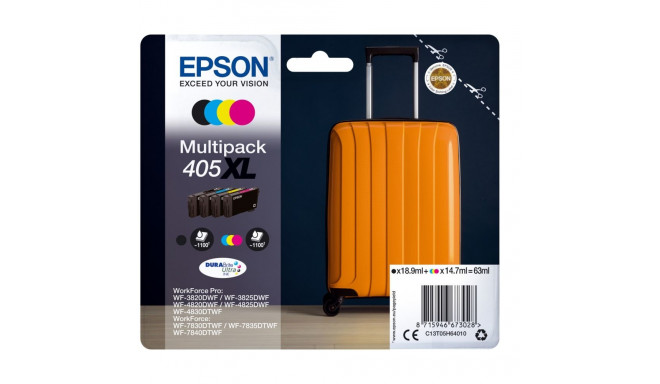 Epson 405XL DURABrite Ultra tindikassett 1 tk originaal kõrge (XL) tootlikkus must, tsüaan, magenta,