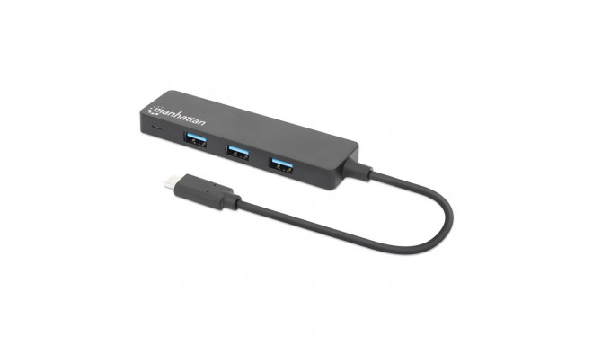 Manhattan 4-Port USB 3.0 Type-C Hub USB-C Male to Four USB-A Females, 5 Gbps SuperSpeed USB (USB 3.2