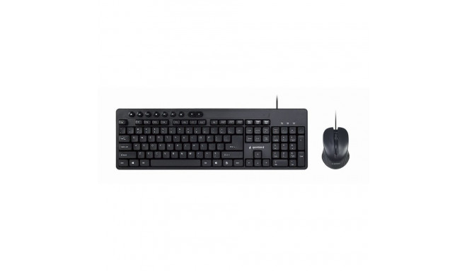 Gembird KBS-UM-04 klaviatuur hiirega universaalne USB QWERTY US inglise must