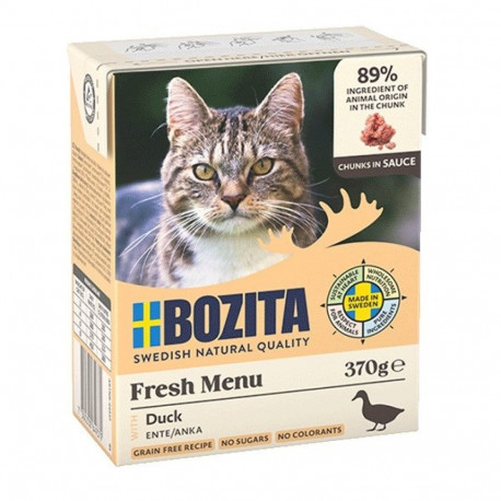 BOZITA märg kassitoit Fresh Menu pardiliha kastmes 370g