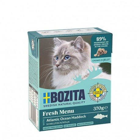 BOZITA Fresh Menu märg kassitoit vööt-tursk tarretises 370g