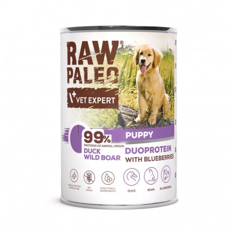 Vetexpert koera märgtoit Raw Paleo Duoprotein pardi ja metssea lihaga kutsikatele 400g