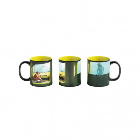 Heat Reveal Mug Good Loot Cyberpunk 2077 Game Art Chronicles - V & Edward Hopper 450 ml Black, Yello