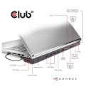 CLUB3D universaalne USB Gen1 Type-C kolmekordse ekraaniga dünaamiline PD-laadimisjaam 65 W toiteplok