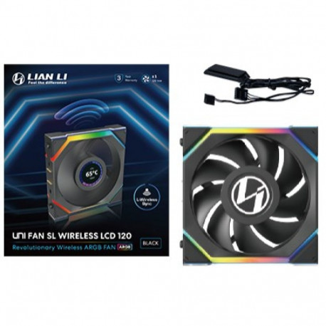 Lian Li UNI FAN SL juhtmevaba LCD 120 arvutikorpus 12 cm must 1 tk