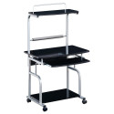 Techly Compact Multi-Function Computer Desk, Glossy Black ICA-TB 7800BK