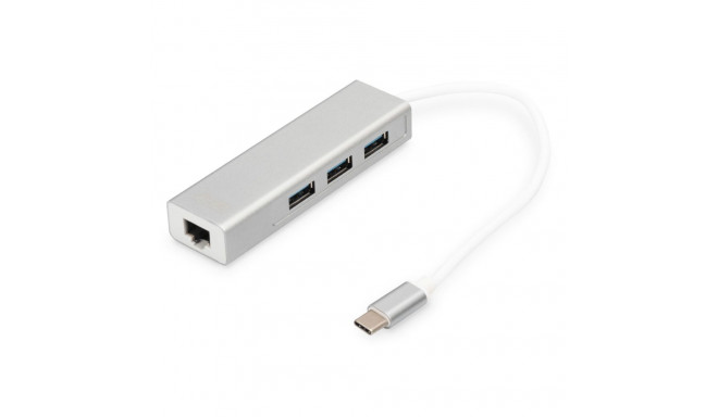 Digitus USB Type-CTM 3-Port Hub + Gigabit Ethernet