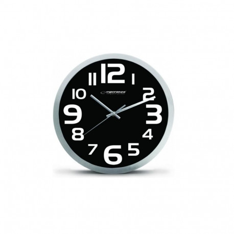 Esperanza EHC013K Wall Clock - Zurich - Black Quartz clock Oval Black, White