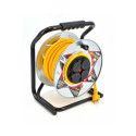 AW pikenduskaabli trummel metallist 50m 3x1.5mm kollane tugevdatud 16A / 3680W / IP44