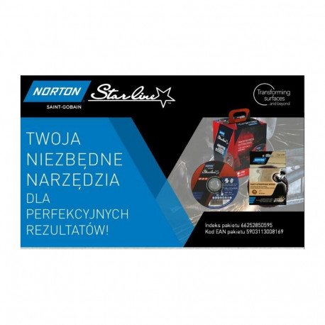 NORTON TARCZA.STARLINE 125mmx1,0/100szt WIADERKO+ŚCIERNICA WŁÓKNINOWA