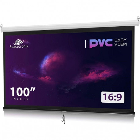 Manuaalne üleskeritav projektsiooniekraan 100" 16:9
