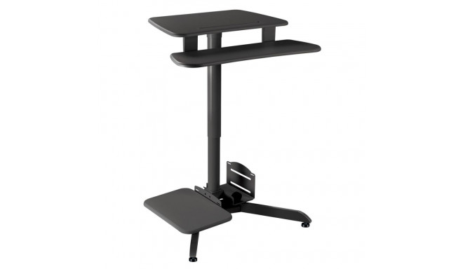 Height adjustable desk workstation Maclean, gas spring, for standing and sitting work, max height 10