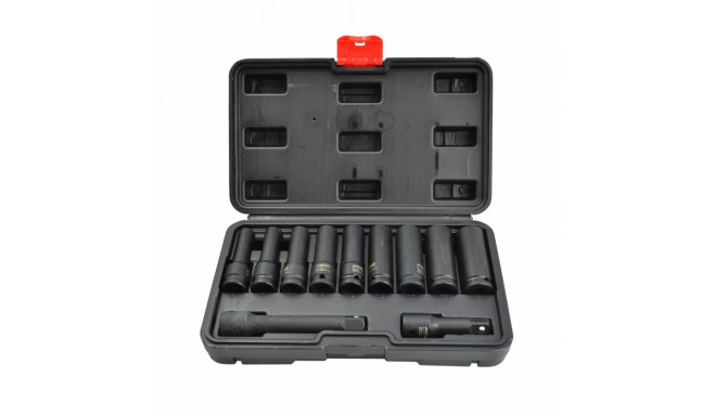 AW ZESTAW NASADEK UDAROWYCH 1/2" 11cz. DŁUGIE BLACK LINE