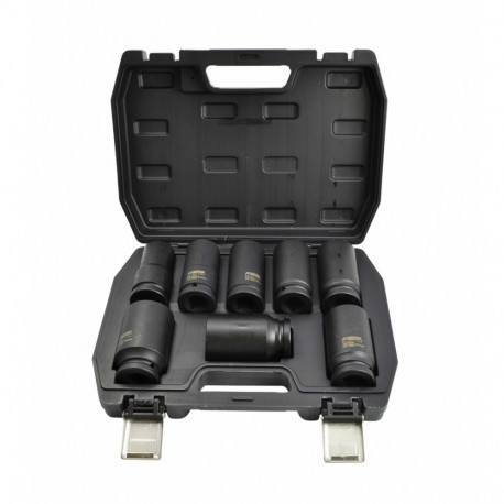 AW IMPACT SOCKET SET 3/4" 8pcs/24-38mm/ LONG BLACK LINE