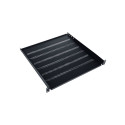 Fixed shelf 19", 1U, depth 450 mm, load capacity 25 kg, mounting in 4 points, black, screws and brac