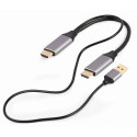 HDMI Male to DisplayPort Male + USB-A Male 4K Adapter Gembird A-HDMIM-DPM-01 Black HDMI Male to DisplayPort Male + USB-A Male 4K Adapter Gembird A-HDMIM-DPM-01 Black
