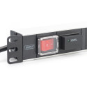 Digitus aluminum outlet strip with switch, 7 safety outlets, 2 m supply with surge protection