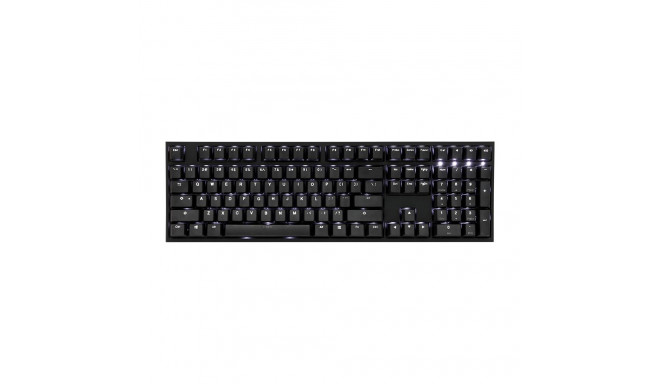 Ducky One 2 White LED keyboard Universal USB German Black, White