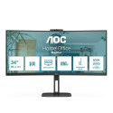AOC V5 CU34V5CW/BK LED ekraan 86.4 cm (34") 3440 x 1440 pikslit Lai Quad HD Must