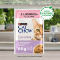 Purina Cat Chow Sensitive kõht lõhe ja suvikõrvitsaga kastmes - Märgtoit kassidele - 85 g