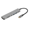 iBox IUH3SL4K sülearvuti dokk/pordilaiend USB 3.2 Gen 1 (3.1 Gen 1) Type-C Power Delivery 100W hõbed
