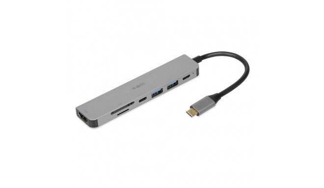 iBox IUH3SL4K interface hub USB Type-C 5000 Mbit/s Silver