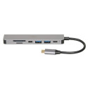 iBox IUH3SL4K sülearvuti dokk/pordilaiend USB 3.2 Gen 1 (3.1 Gen 1) Type-C Power Delivery 100W hõbed