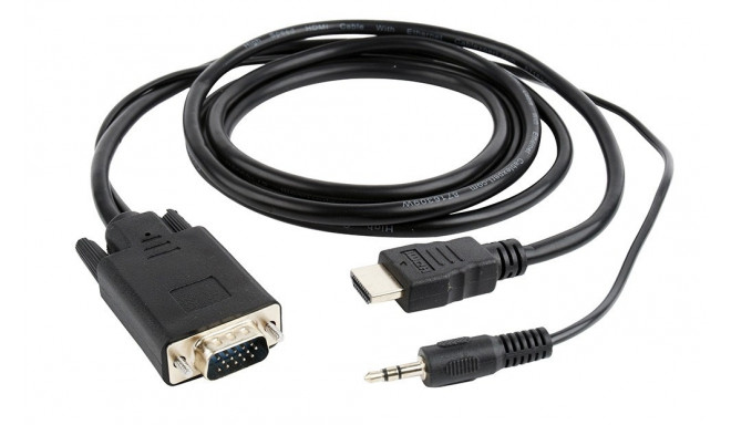 Gembird A-HDMI-VGA-03-6 videoadapter 1.8 m HDMI Type A (Standard) VGA (D-Sub) + 3,5 mm must