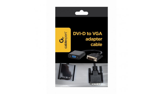 Gembird A-DVID-VGAF-01 video cable adapter 0.2 m DVI-D VGA (D-Sub) Black