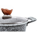 PROMIS potikomplekt GRANITE, kastrul 16 cm, potid 20,24,28 pruunide käepidemetega
