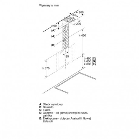 Bosch Serie 6 DWK65DK20 seinale paigaldatav valge õhupuhasti 430 m3/h A