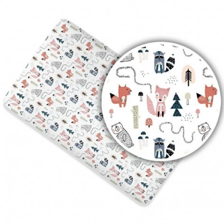 Ankras bed sheet with elastic band 120x60 fox path
